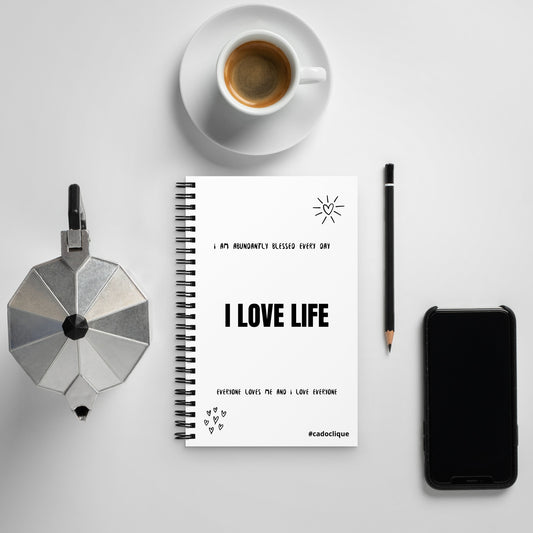 I LOVE LIFE Cado Clique Spiral Notebook